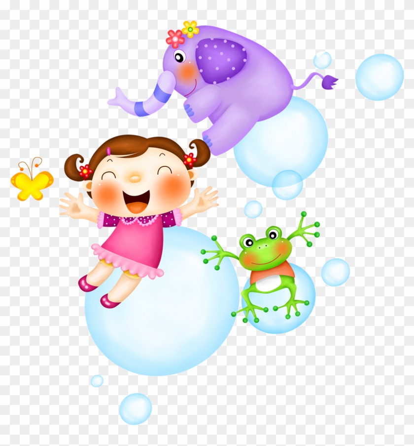 Hand Painted Cartoon Children Playing Decoratives - Animados Para Niñas Png Clipart