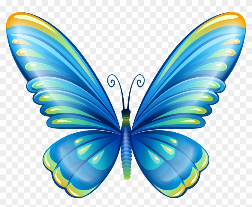 Large Art Blue Butterfly Png Clip Art Image - Blue Butterfly Clipart Png Transparent Png