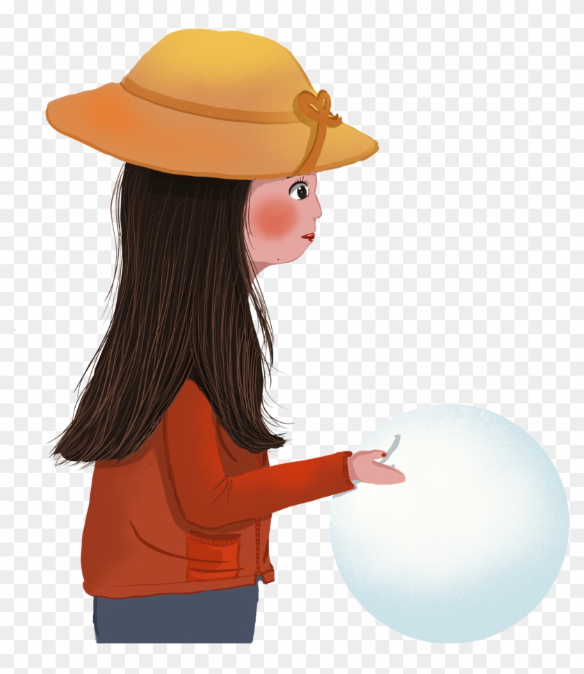 Minimalistic Cartoon Hand Drawn Winter Png And Psd - Girl Clipart #80727