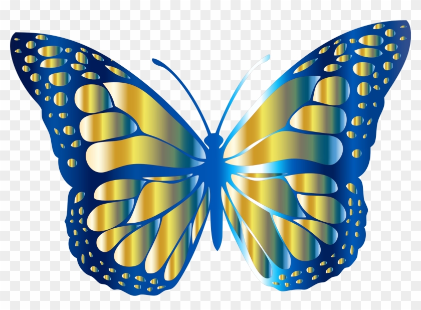 Monarch Butterfly Clipart Png Full Hd - Butterfly Drawing With Colour Transparent Png