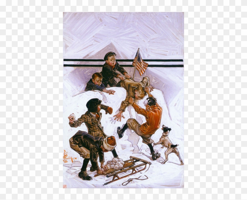 Snowball Fight - Jc Leyendecker Clipart