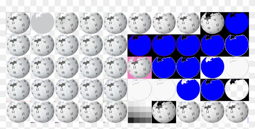 Wikipedia Logo V2 4bpp No Pixel Art Making Of - 4bpp Dithering Clipart #82339
