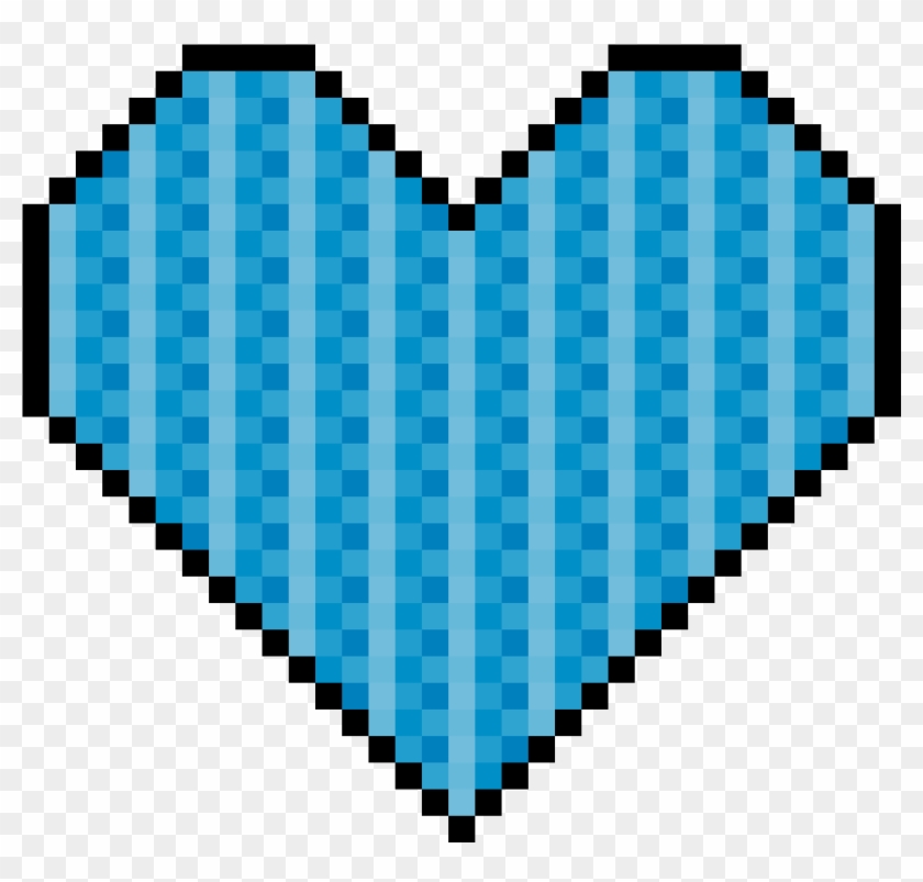 Blue Pixel Art Heart - Pixel Art Cute Emoji Clipart #82572