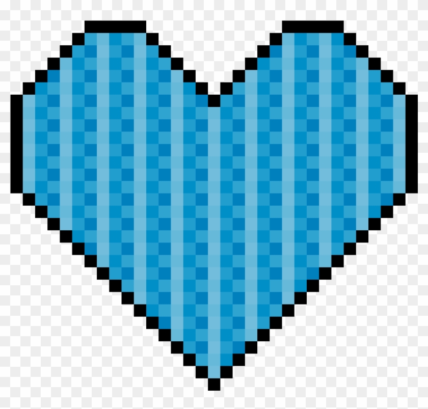 Blue Pixel Art Heart - Pixel Art Cute Emoji Clipart