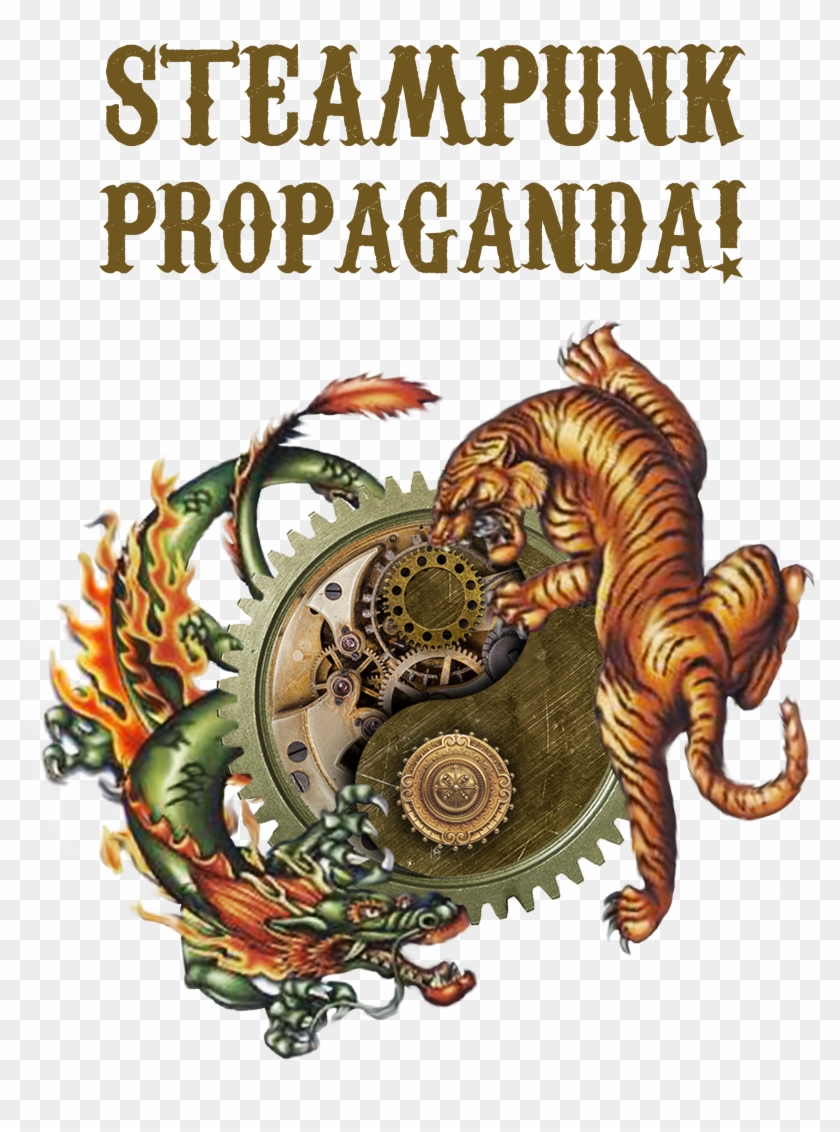 Steampunk-propaganda - Ying Yang Dragon And Tiger Clipart #82589