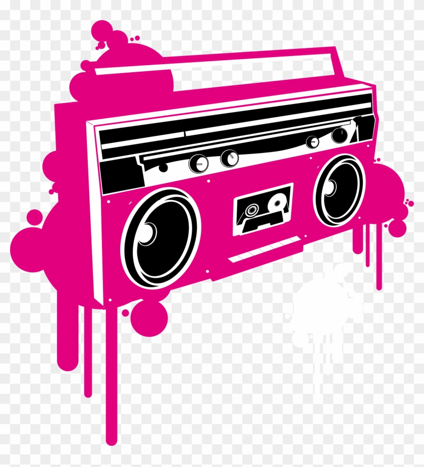 Kisspng Boombox Ster - Hip Hop Radio Vector Clipart #83615