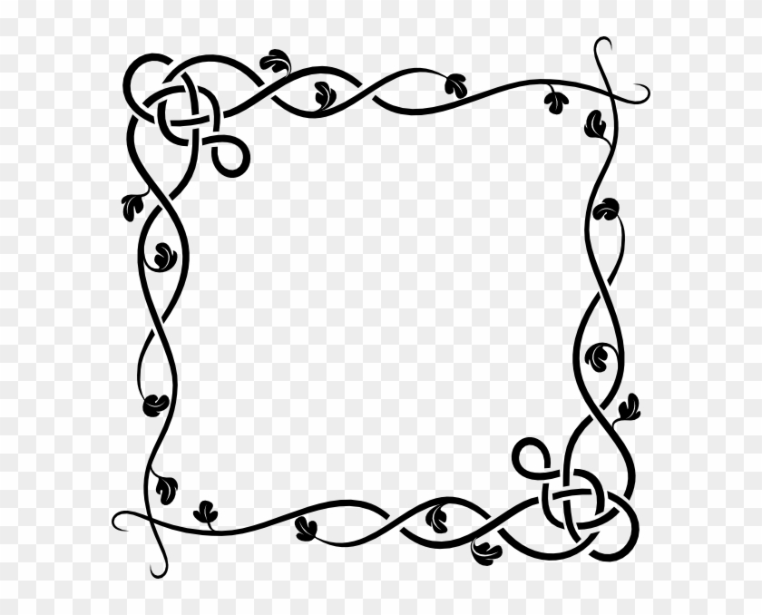 Free Certificate Borders For Word - Simple Flower Border Black And White Clipart