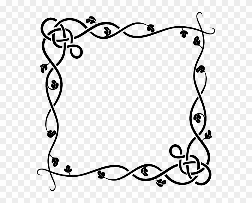 Free Certificate Borders For Word - Simple Flower Border Black And White Clipart #84081