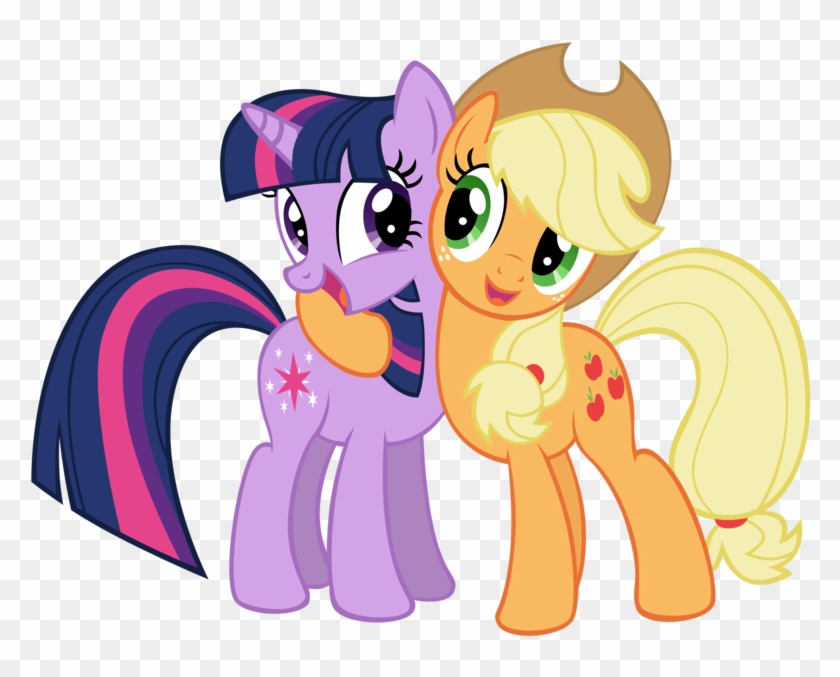 Azure-vortex, Hug, Safe, Twilight Sparkle - My Little Pony Applejack And Twilight Sparkle Clipart