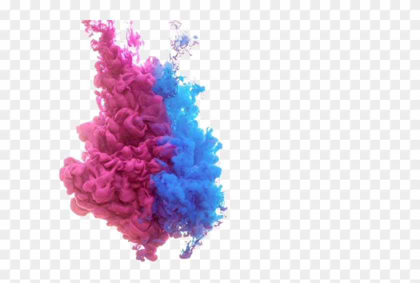 Colorful Smoke Png Hd - Red And Blue Color Splash Clipart