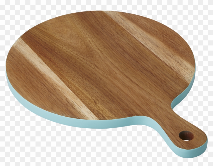 Small Acacia Wood Chopping Board Mint Blue Edging Rice Clipart
