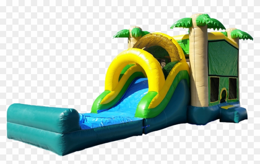 Tropical Combo Bounce House Dry Slide - Inflatable Castle Clipart #85174