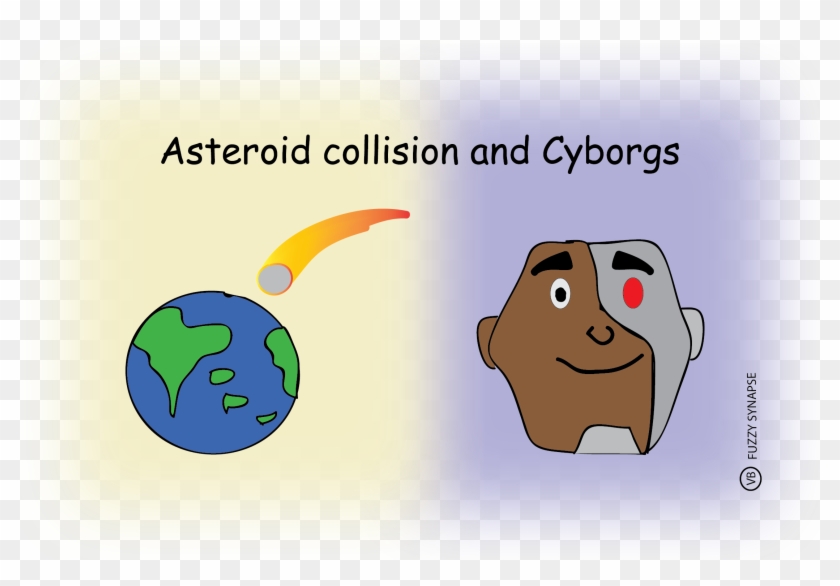 Asteroid Collision And Cyborgs Clipart