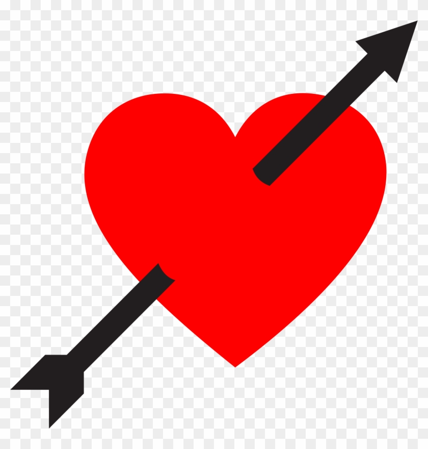 Heart With Arrow - Heart And Arrow Sticker Clipart