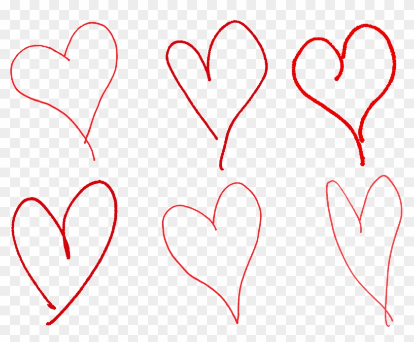 Digital Valentine Hearts Collage Sheet Downloads - Clipart Hand Drawn Heart - Png Download