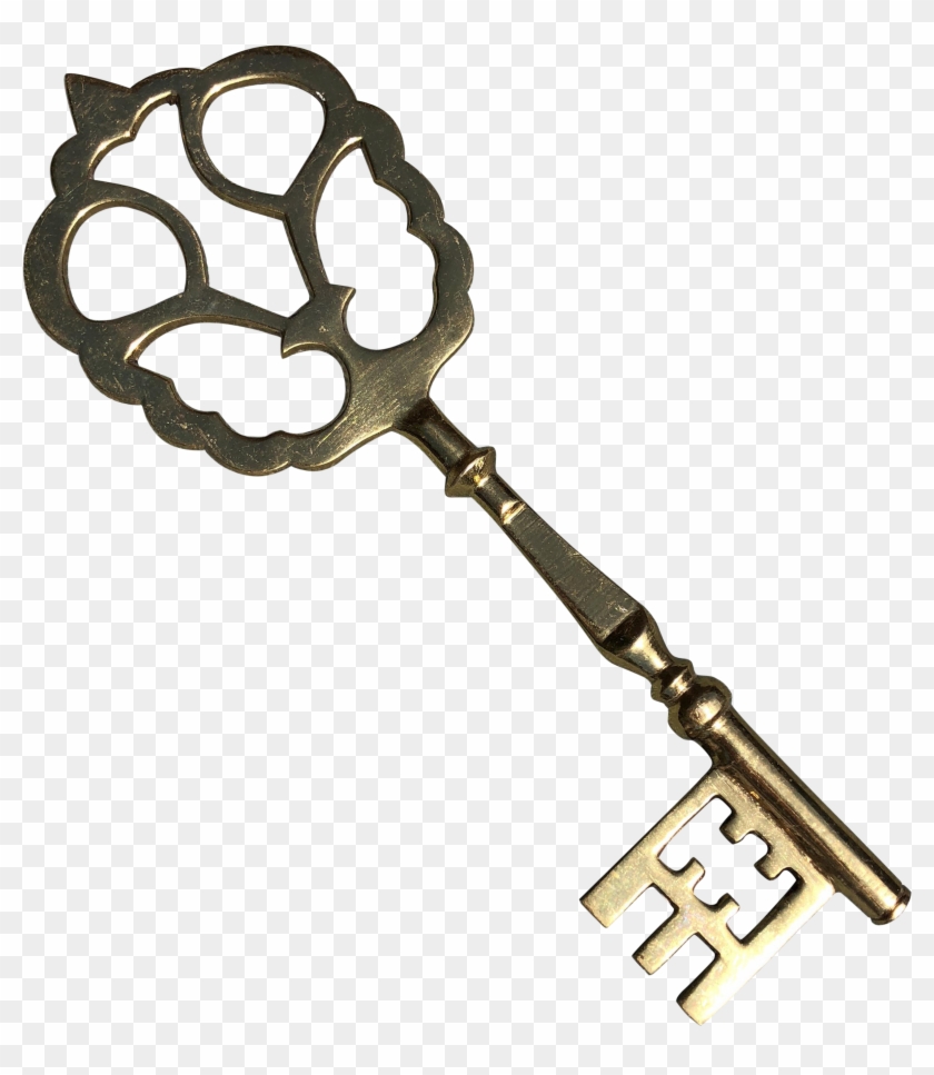 Vintage Decorative Solid Brass Skeleton Key Clipart