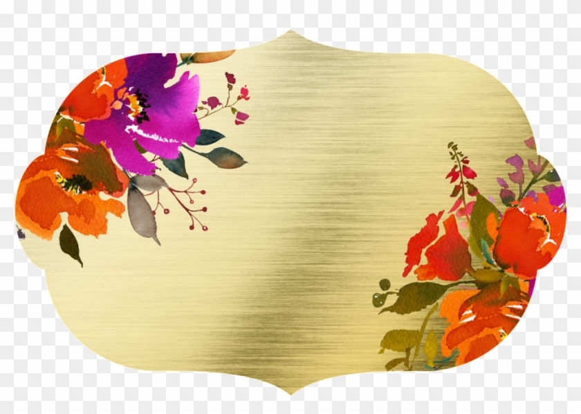 Hand Painted Gold Medal On Watercolor Flower Png Transparent - Viola Clipart #85933
