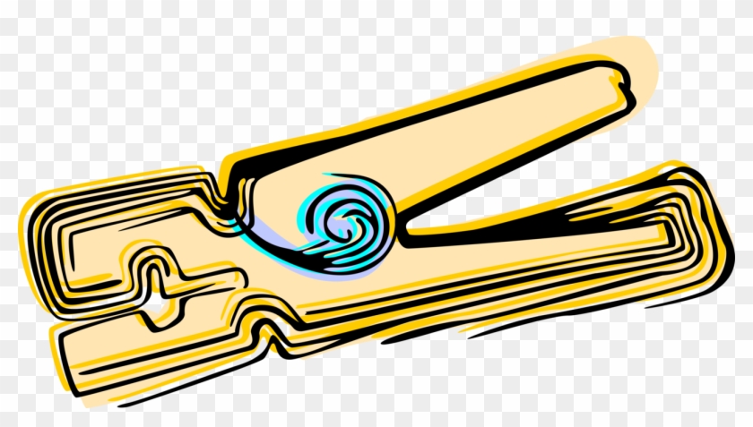 Vector Illustration Of Clothespin Or Clothes-peg Fastener Clipart #86425