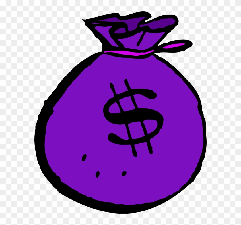 Purple Clipart Money - Money Bag Clipart - Png Download