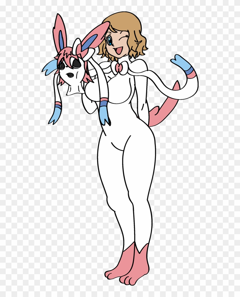 Serena Into Anthro Sylveon - Cartoon Clipart