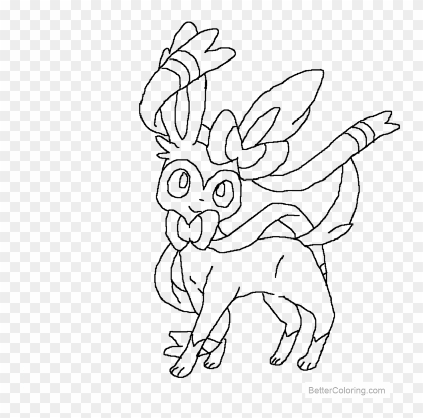 Free Sylveon Coloring Pages Lineart By Zillapokegirl - Sylveon Black And White Clipart