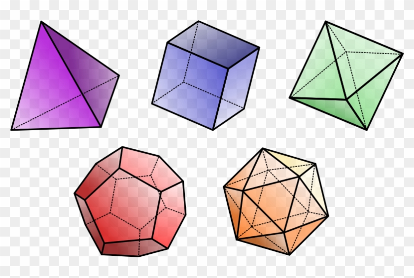 Tetrahedron 4 Faces, Cube 6 Faces, Octahedron 8 Faces, - Triangle Clipart