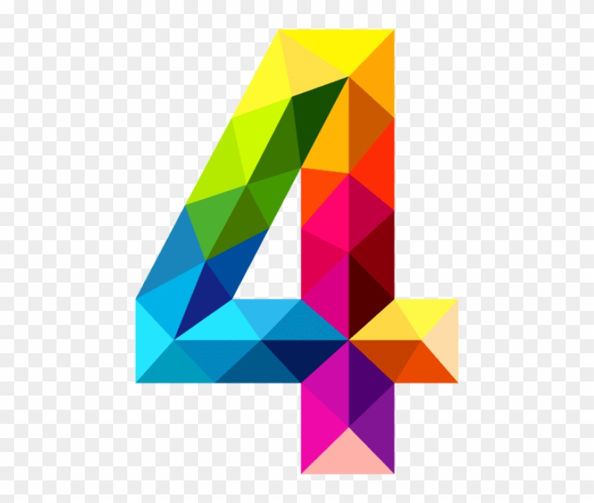 Free Png Download Colourful Triangles Number Four Clipart - Colourful Numbers Transparent Png #88343