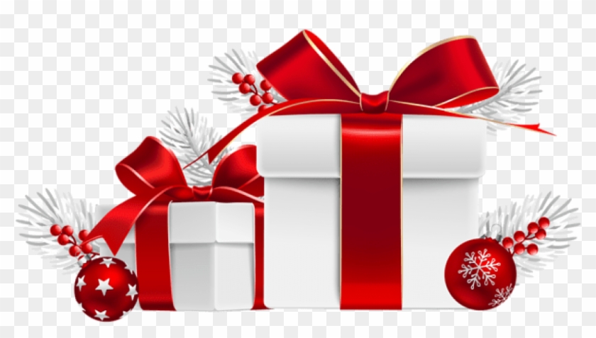 Free Png Christmas Gifts Transparent Png - Silver And Red Christmas Gift Png Clipart #88577