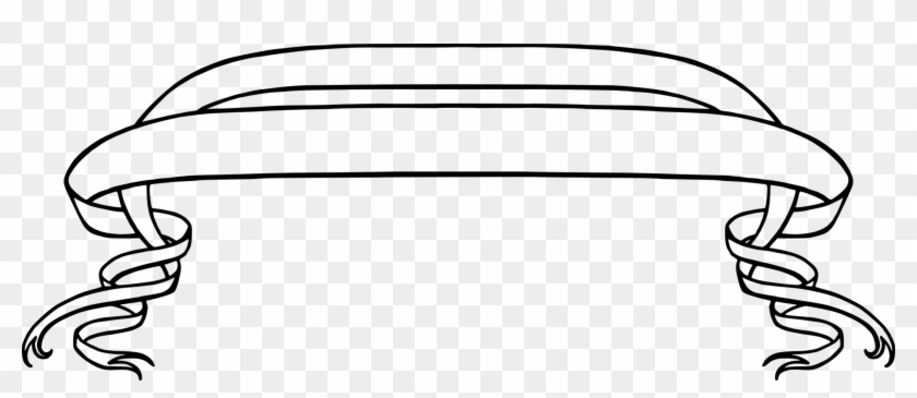White Ribbon Banner Black And White Computer Icons - Clipart Banner Black And White - Png Download