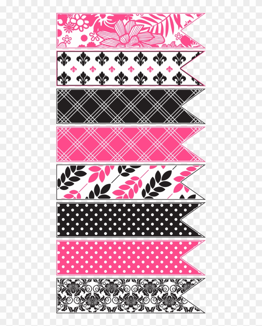 Solid Blank Ribbons - Black And White Free Printable Washi Tape Clipart #88808