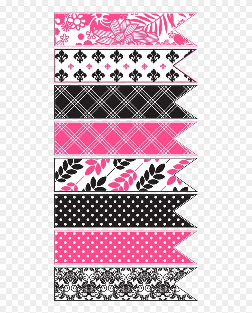 Solid Blank Ribbons - Black And White Free Printable Washi Tape Clipart