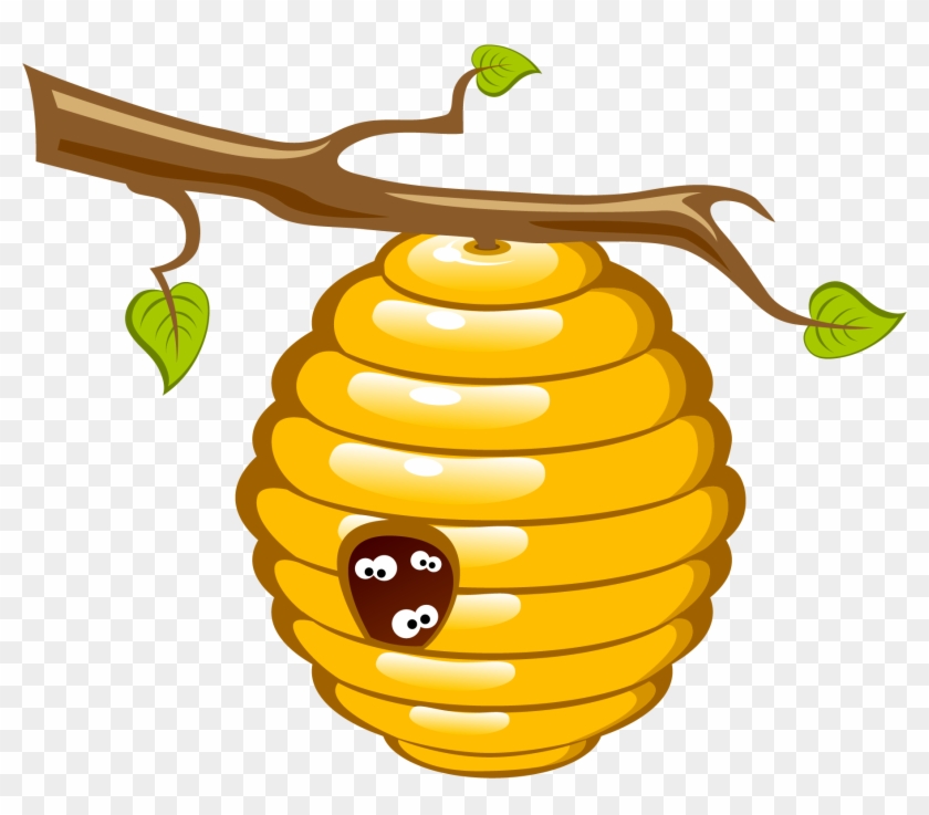Honey Bee Beehive Clip Art - Bee In A Beehive Clipart - Png Download