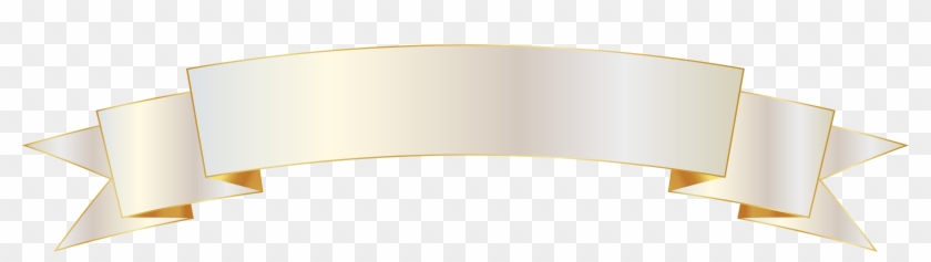 White Banner Ribbon Png - White And Gold Banner Clipart #89386