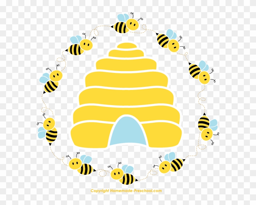 Click To Save Image - Cute Beehive Clipart