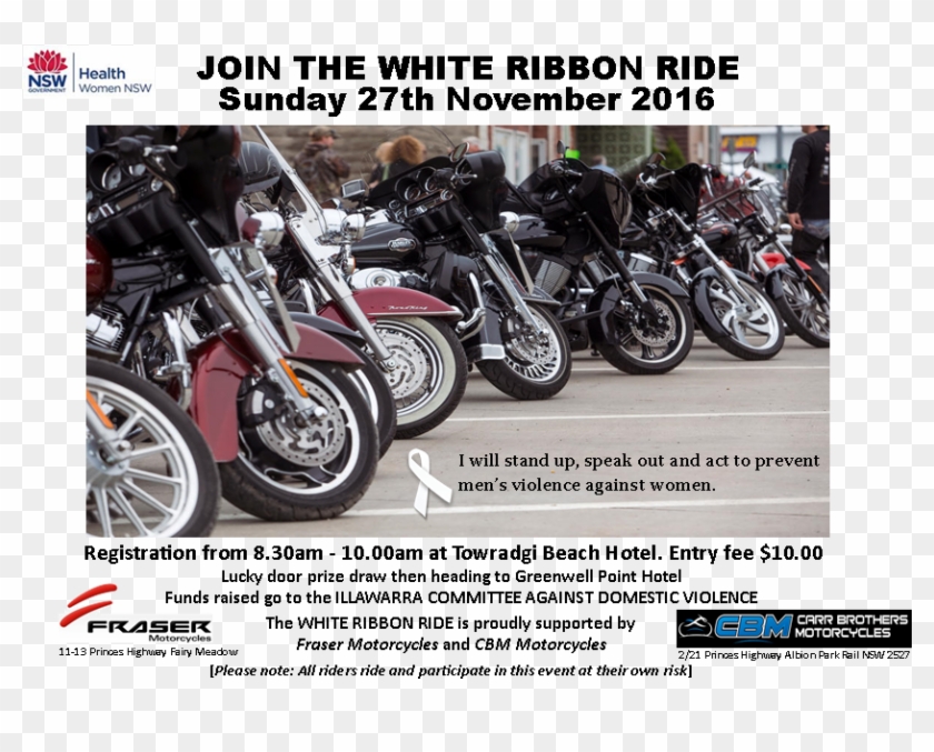 White Ribbon Ride - Fraser Motorcycles Clipart #89468