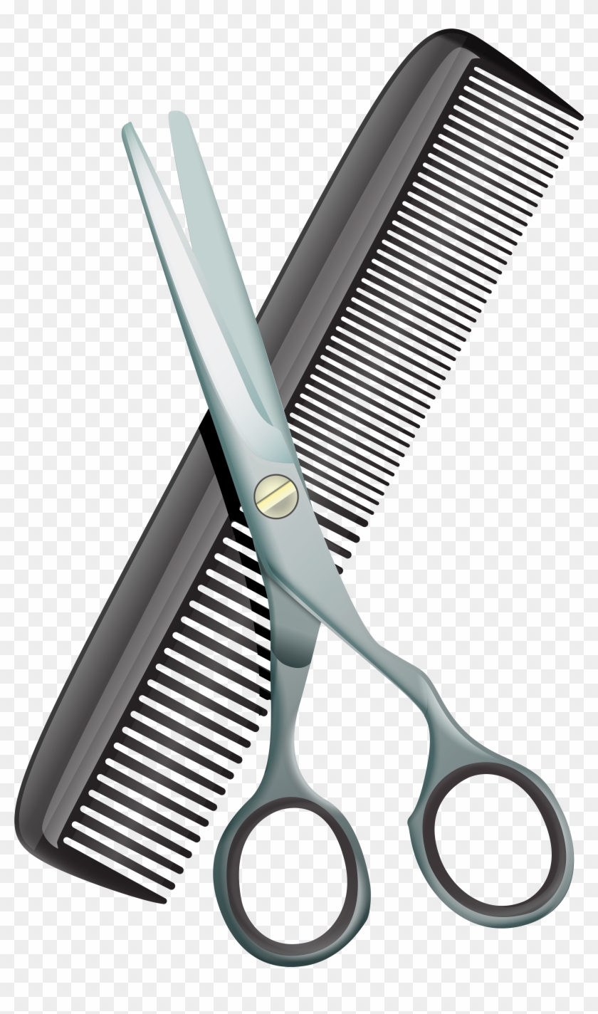 Comb And Scissors Png Clip Art Image - Comb And Scissors Png Transparent Png