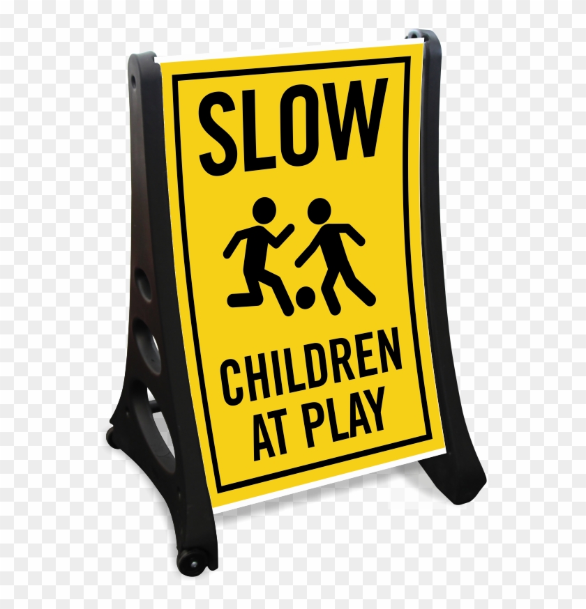Children Playing Football Sidewalk Sign Kit - Sign Clipart #800287