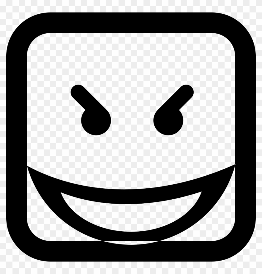 Evil Smile Square Emoticon Face Comments - Evil Square Clipart