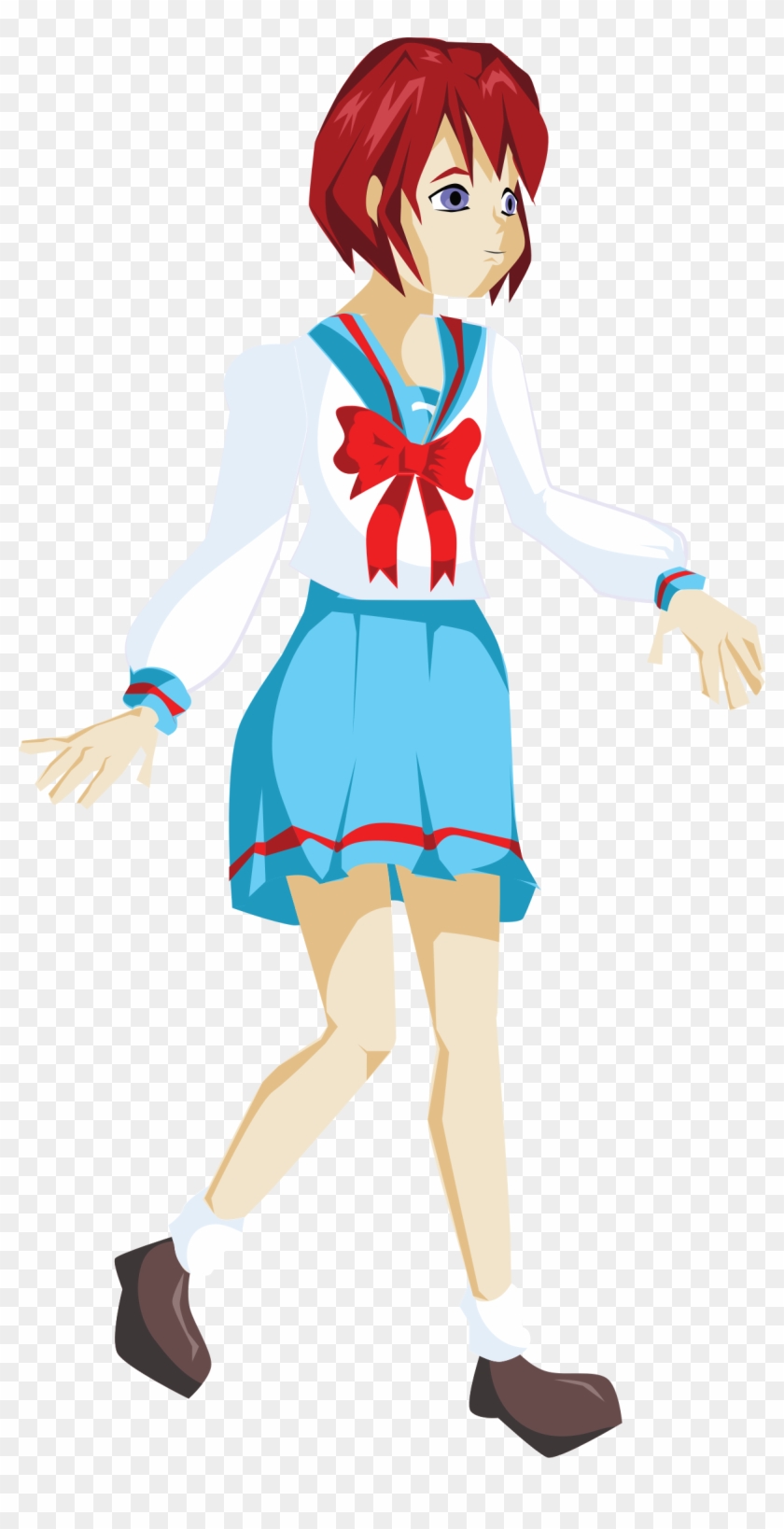 Anime School Girl Icons Png - Anime School Girl Clipart Transparent Png