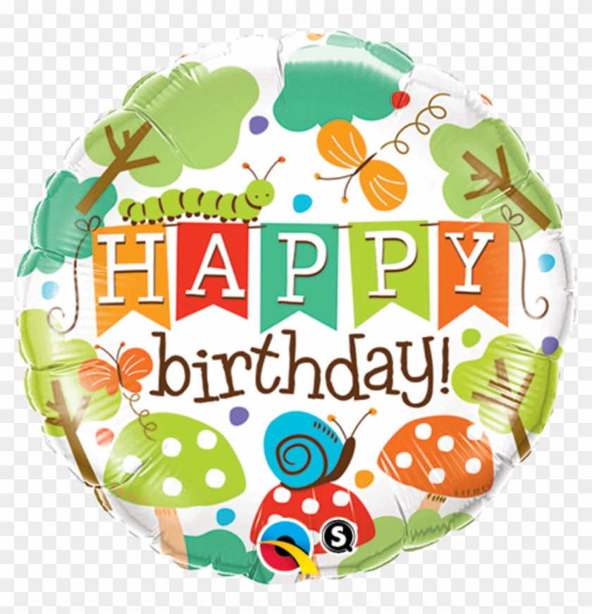 Happy Birthday Banner In Garden Foil Balloon - Garden Birthday Clipart #801134