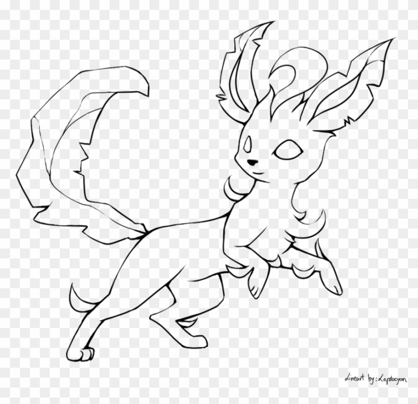 10 Pokemon Lineart Leafeon For Free Download On Ayoqqorg - Leafeon How To Draw Clipart #801155