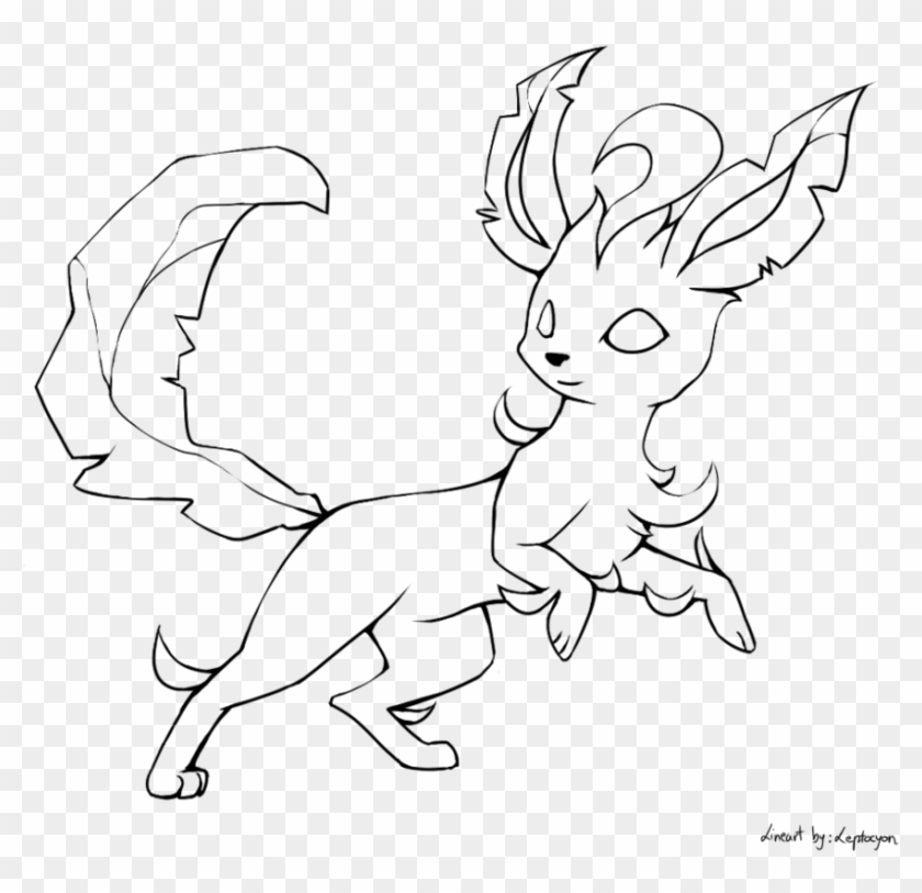 10 Pokemon Lineart Leafeon For Free Download On Ayoqqorg - Leafeon How To Draw Clipart