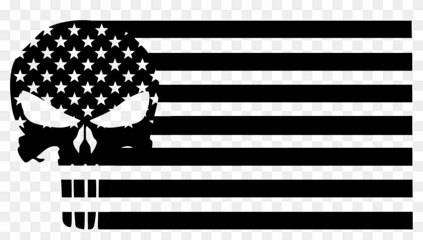 Cricut American Flag Svg File Free Png Download Black And White Punisher Flag Clipart 801733 Pikpng