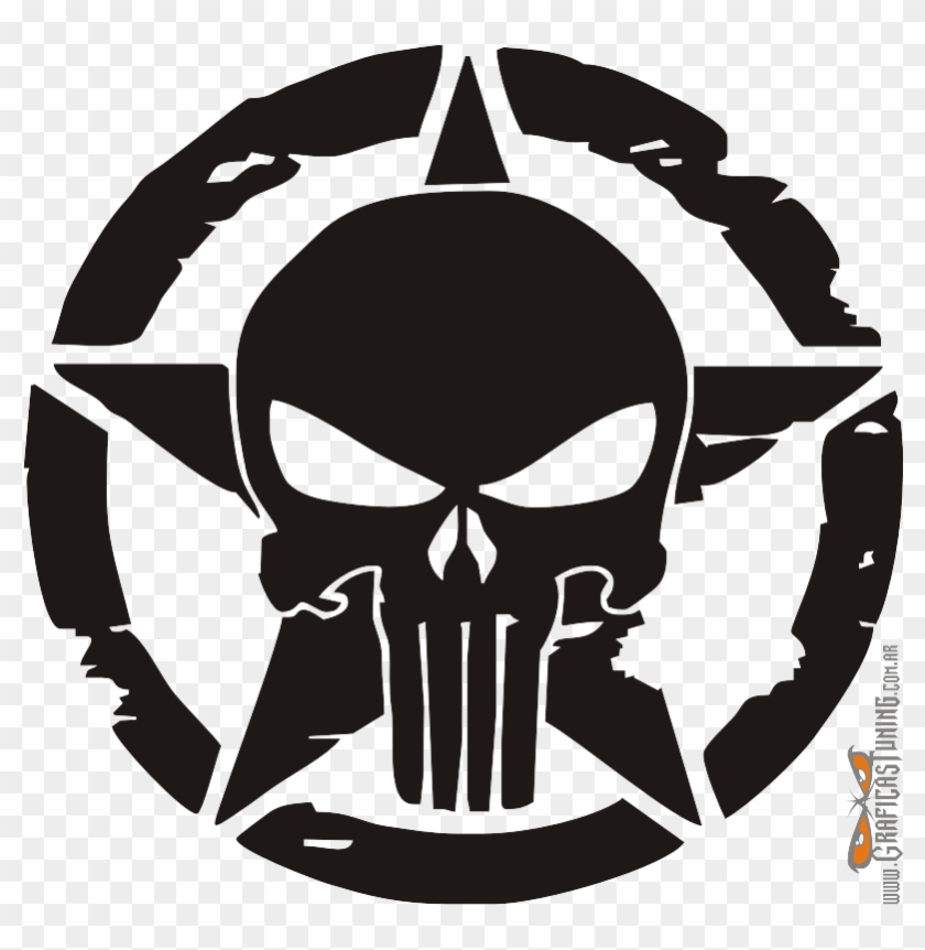 Calcoman Calavera Punisher - Jeep Stars Stickers Clipart