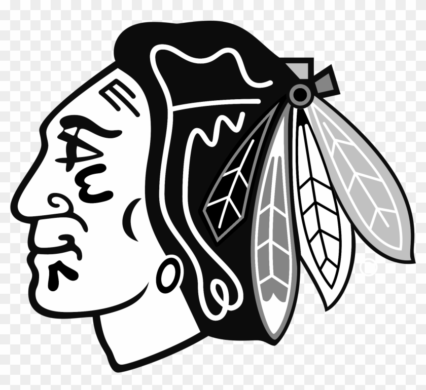 Chicago Blackhawks Logo Black And White - Chicago Blackhawks Logo Svg Clipart