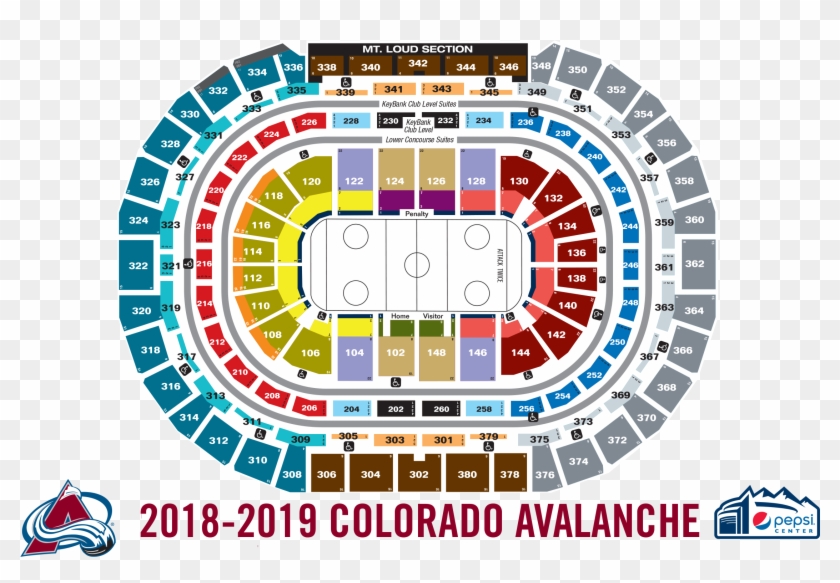 View Seating Chart - Avalanche Pepsi Center Seating Chart Clipart #802701