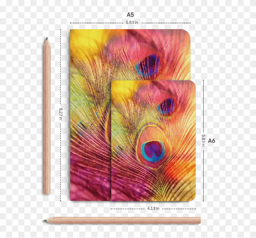 Dailyobjects Peacock Feather A5 Notebook Plain Buy - Floral Design Clipart #804204