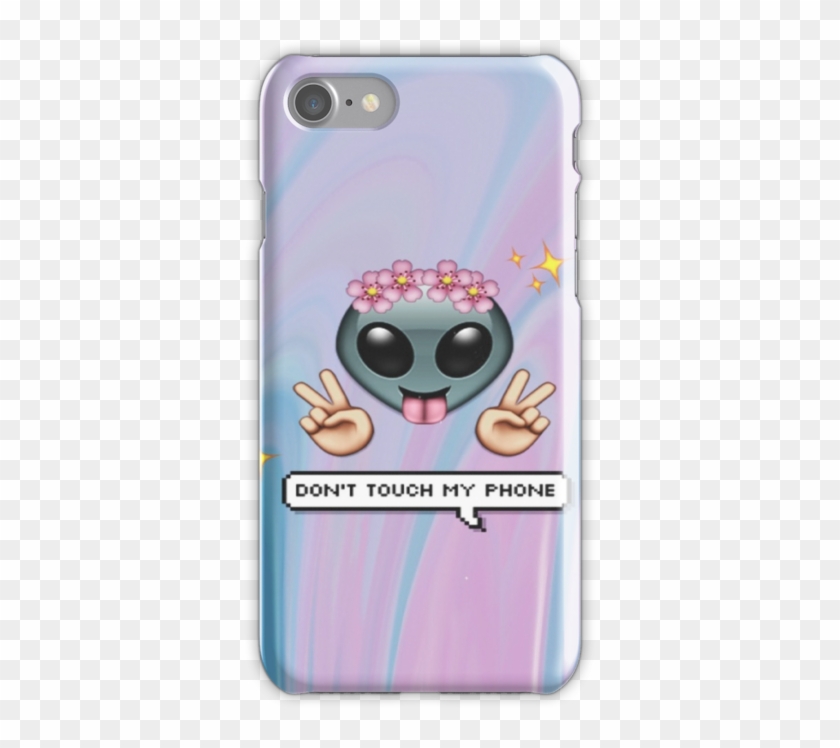 "alien Emoji In Flower Crown" Iphone Cases & Skins - Dont Touch My Phone Clipart