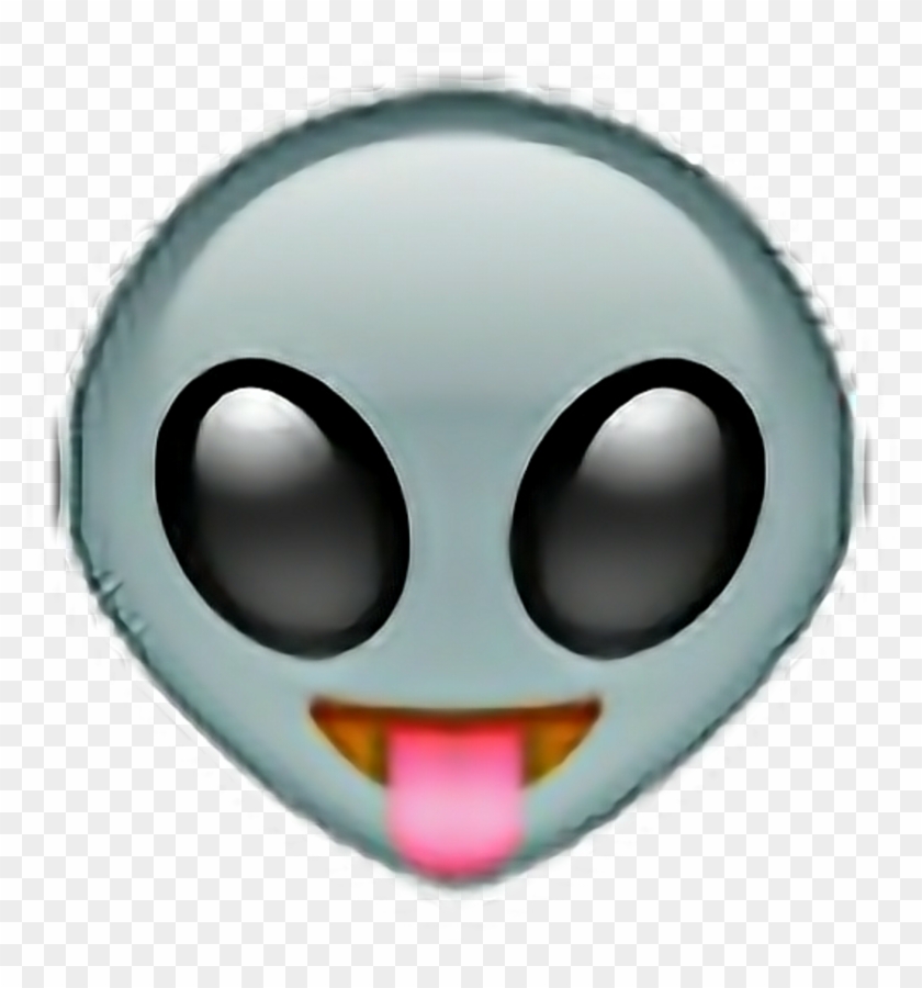 Alien Emoji Aesthetic Sticker Gray Pink Black Brown - Alien Whatsapp Emoji Png Clipart #804347