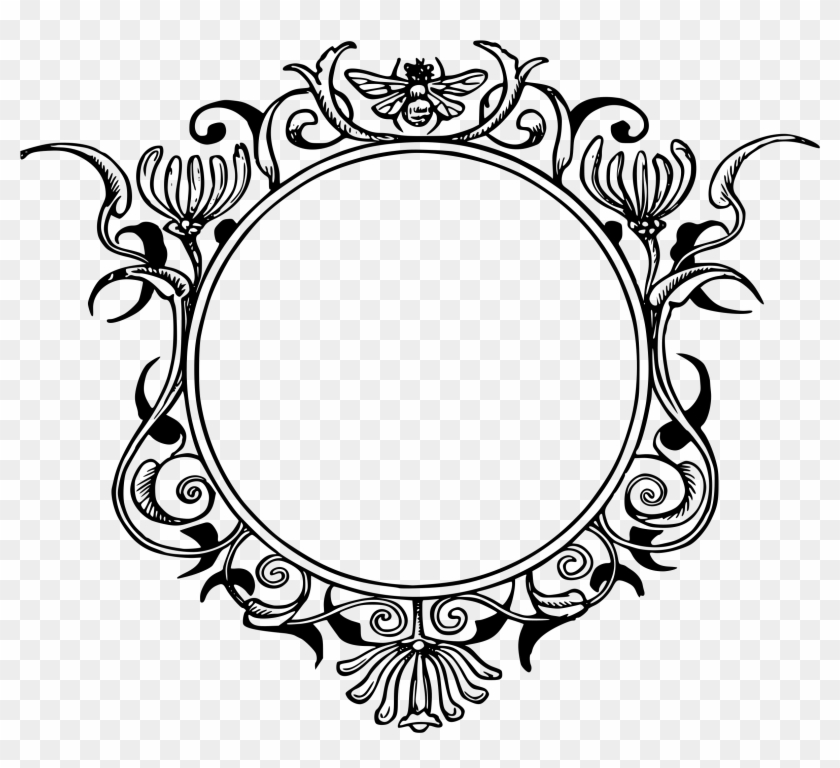 19 Ornate Frame Image Freeuse Huge Freebie For - Bingkai Bunga Oval Hitam Putih Clipart